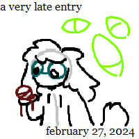 a very late entry (february 27, 2024)